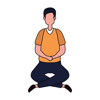 zarif işadamı lotus pozisyonunda oturan