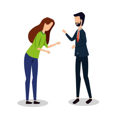 zarif genç iş çift Avatars karakterler