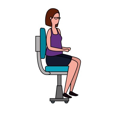 ofis koltuğunda oturan zarif iş kadını işçi