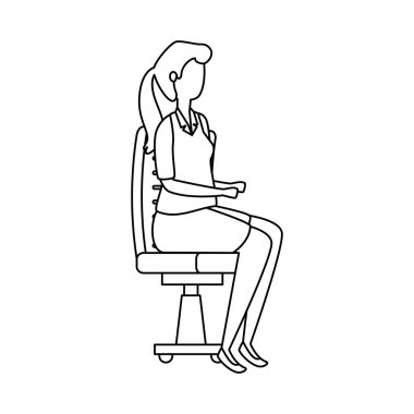 ofis koltuğunda oturan zarif iş kadını işçi