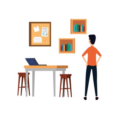 ofis sahnesinde zarif işadamı işçi