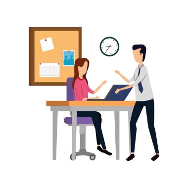 Ofiste zarif bir çift işçi var.