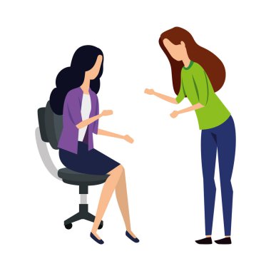 ofis koltuğu avatarlar karakter iş kadınları