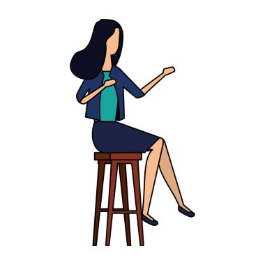 zarif iş kadını bankta oturan