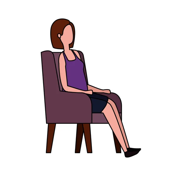 Mulher de negócios elegante sentada no sofá —  Vetores de Stock