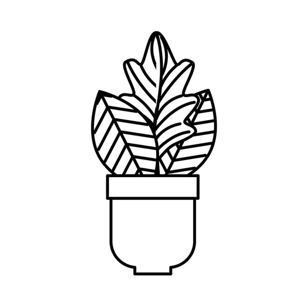 Planta de interior en maceta icono natural — Vector de stock