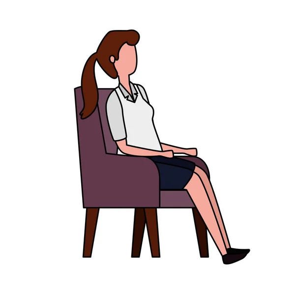 Élégante femme d'affaires assise dans le canapé — Image vectorielle