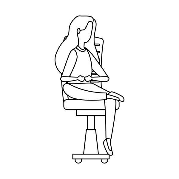 Elegant affärskvinna arbetstagare sittande i kontorsstol — Stock vektor