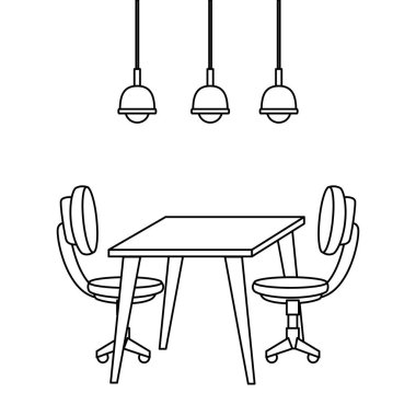 ahşap masa ile ofis sandalyesi