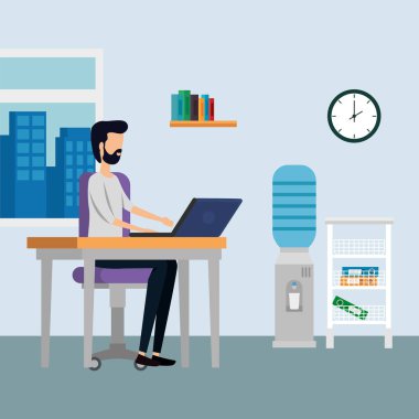 ofis sahnesinde zarif işadamı işçi