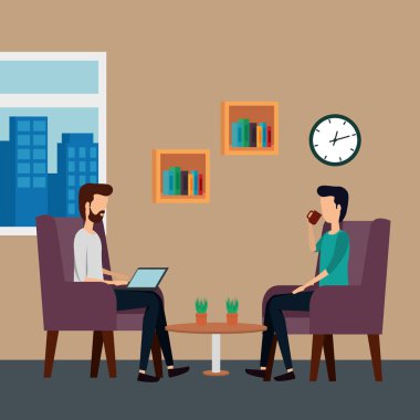 ofiste zarif işadamları işçiler