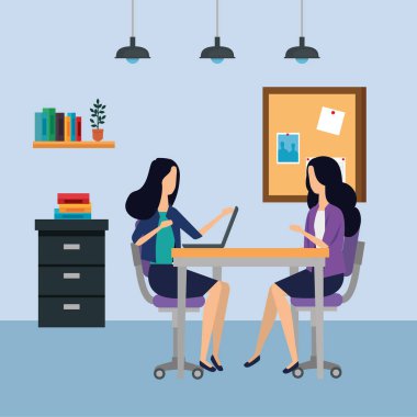 ofiste zarif iş kadınları işçiler