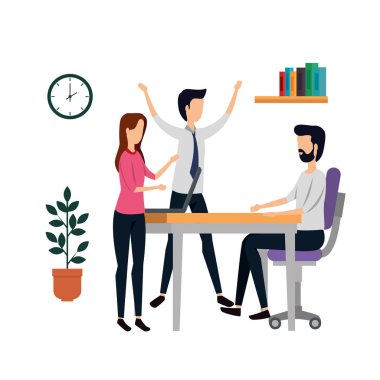 ofiste çalışan zarif iş adamları