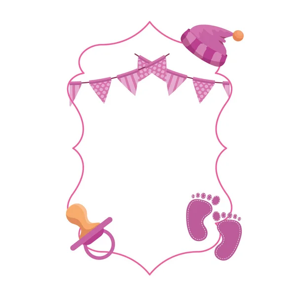 Babyduschkarte mit Set Zubehör — Stockvektor