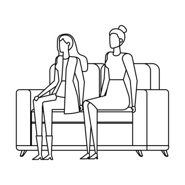 oturma odasında zarif iş kadını işçiler