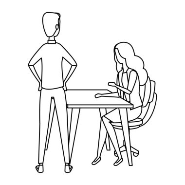 ofiste çalışan zarif iş çift