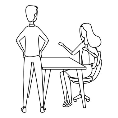 ofiste çalışan zarif iş çift