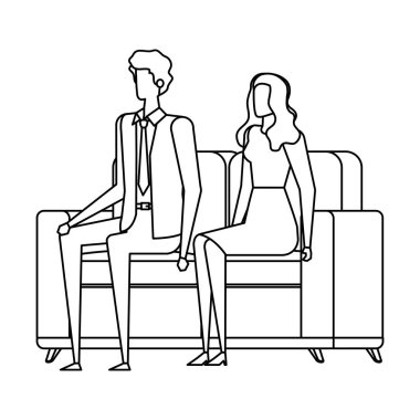 oturma odasında zarif iş çift işçi