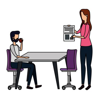 ofiste çalışan zarif iş çift