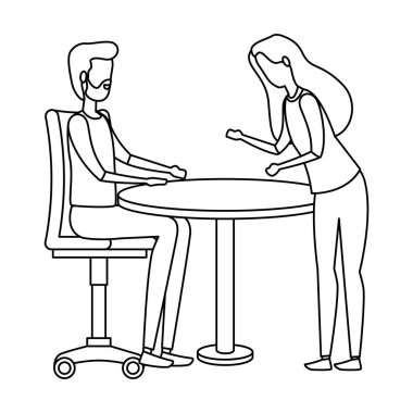 ofiste çalışan zarif iş çift