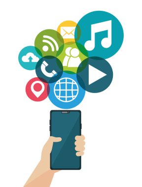 sosyal ağ medya düz tasarım