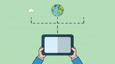 Zarf e-posta sosyal medya ile tablet