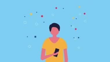 akıllı telefon medya pazarlama kullanarak adam müşteri