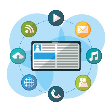 sosyal ağ medya düz tasarım