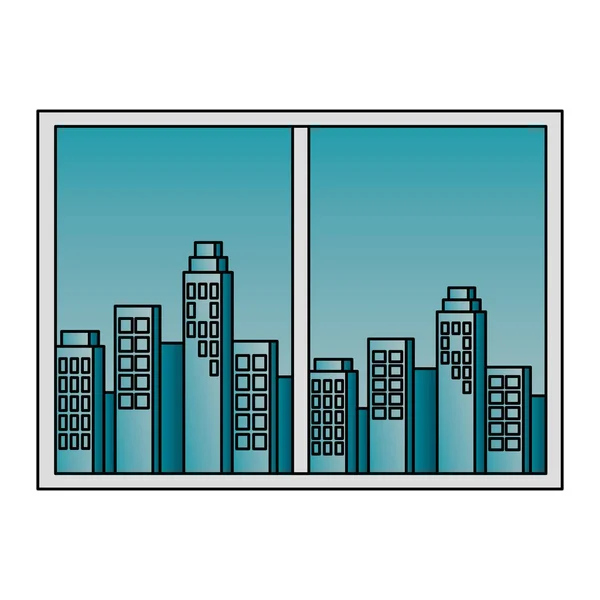 Fenster mit Blick auf die Stadt Szene — Stockvektor