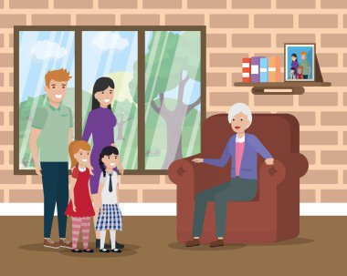 insanlar aile düz tasarım görüntü