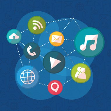 sosyal ağ medya düz tasarım