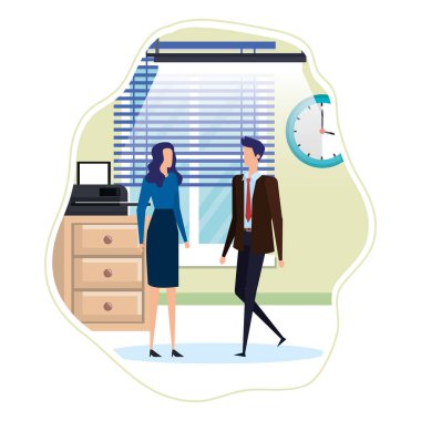 İşyeri karakterleri iş çift