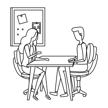 ofiste çalışan zarif iş çift