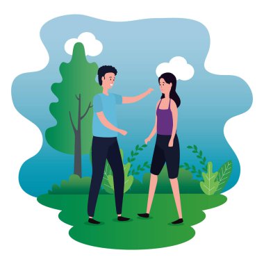 park karakterleri sevimli aşıklar çift