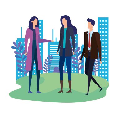 parkta zarif iş adamları işçi