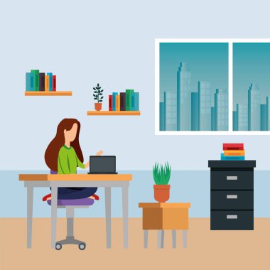 ofiste zarif iş kadını işçi