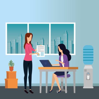 ofiste zarif iş kadınları işçiler