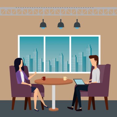 Ofiste zarif bir çift işçi var.