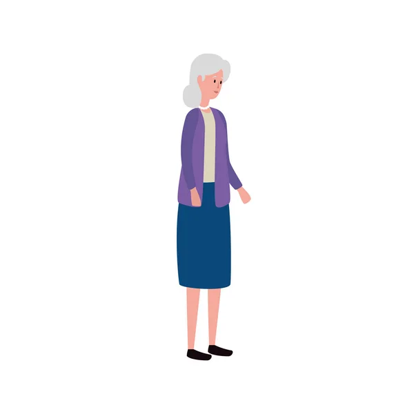 Lindo abuela avatar carácter icono — Archivo Imágenes Vectoriales