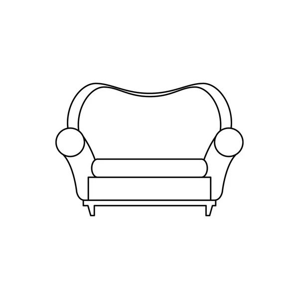 Confortable sofa livingroom equipment icon — Stock Vector