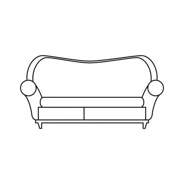 Confortable sofa livingroom equipment icon — Stock Vector