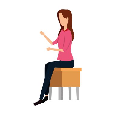 zarif iş kadını bankta oturan