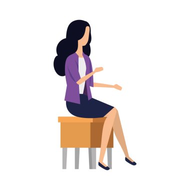 zarif iş kadını bankta oturan