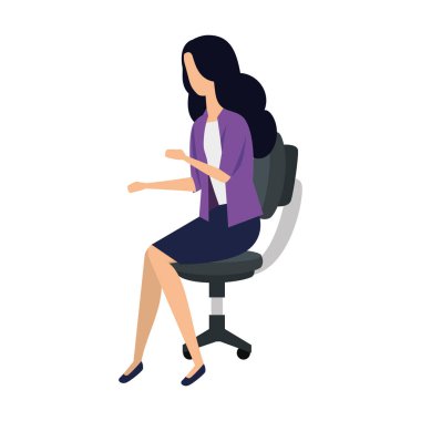 ofis koltuğunda oturan zarif iş kadını işçi