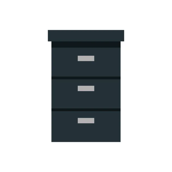 Dřevěná zásuvka nábytku izolované ikony — Stockový vektor
