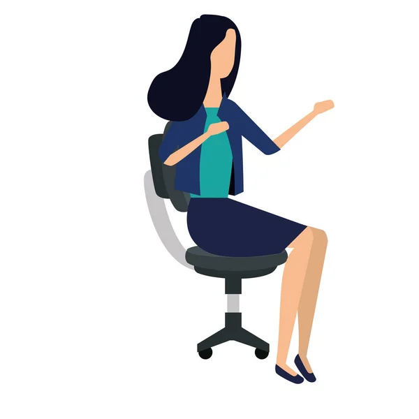 Ofis koltuğunda oturan zarif iş kadını işçi — Stok Vektör
