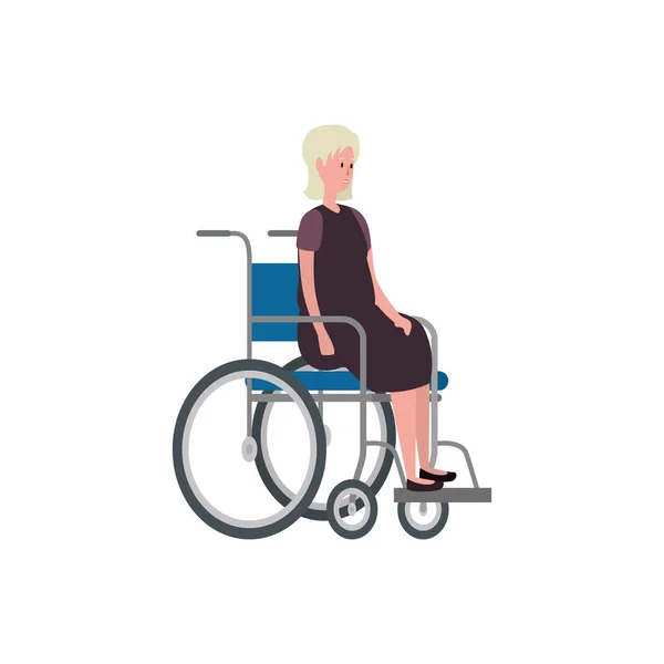 Mignon grand-mère en fauteuil roulant caractère — Image vectorielle