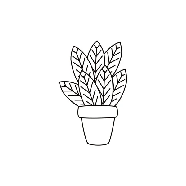 Zimmerpflanze im Topf natürliches Symbol — Stockvektor