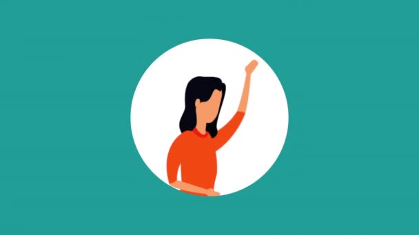 Zarif iş kadını işçi avatar karakteri — Stok video