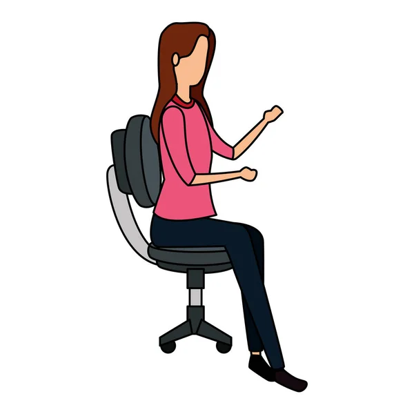 优雅的女商人坐在办公室椅子上 — 图库矢量图片